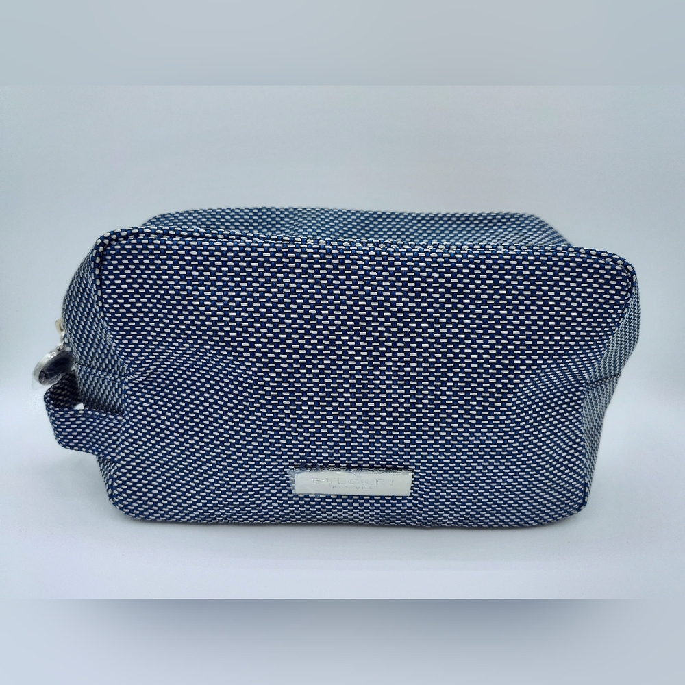 BVLGARI Parfums Men’s Navy Woven Dopp Kit Toiletry Grooming Pouch GWP New